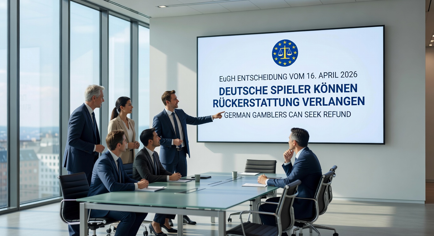 Symbolbild eines Spielers am Computer mit Online-Casino und EuGH-Dokumenten